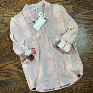 NWT - Joie soft cotton button down shirt check & plaid shirt